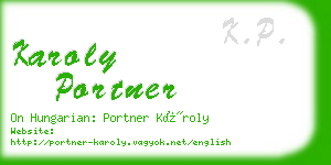 karoly portner business card